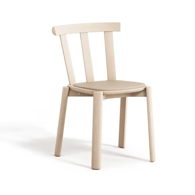 Alt chair upholstered seat birch - Hallingdal 65-200 beige-light matte lacquer - Stolab