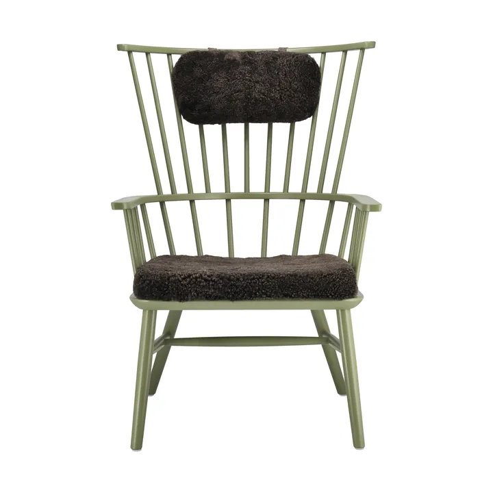 Henriette armchair cushion&headrest Olive green-Espresso - Stolab