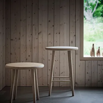 Miss Button round stool - Oak natural oil. low, Ø44x45 cm - Stolab