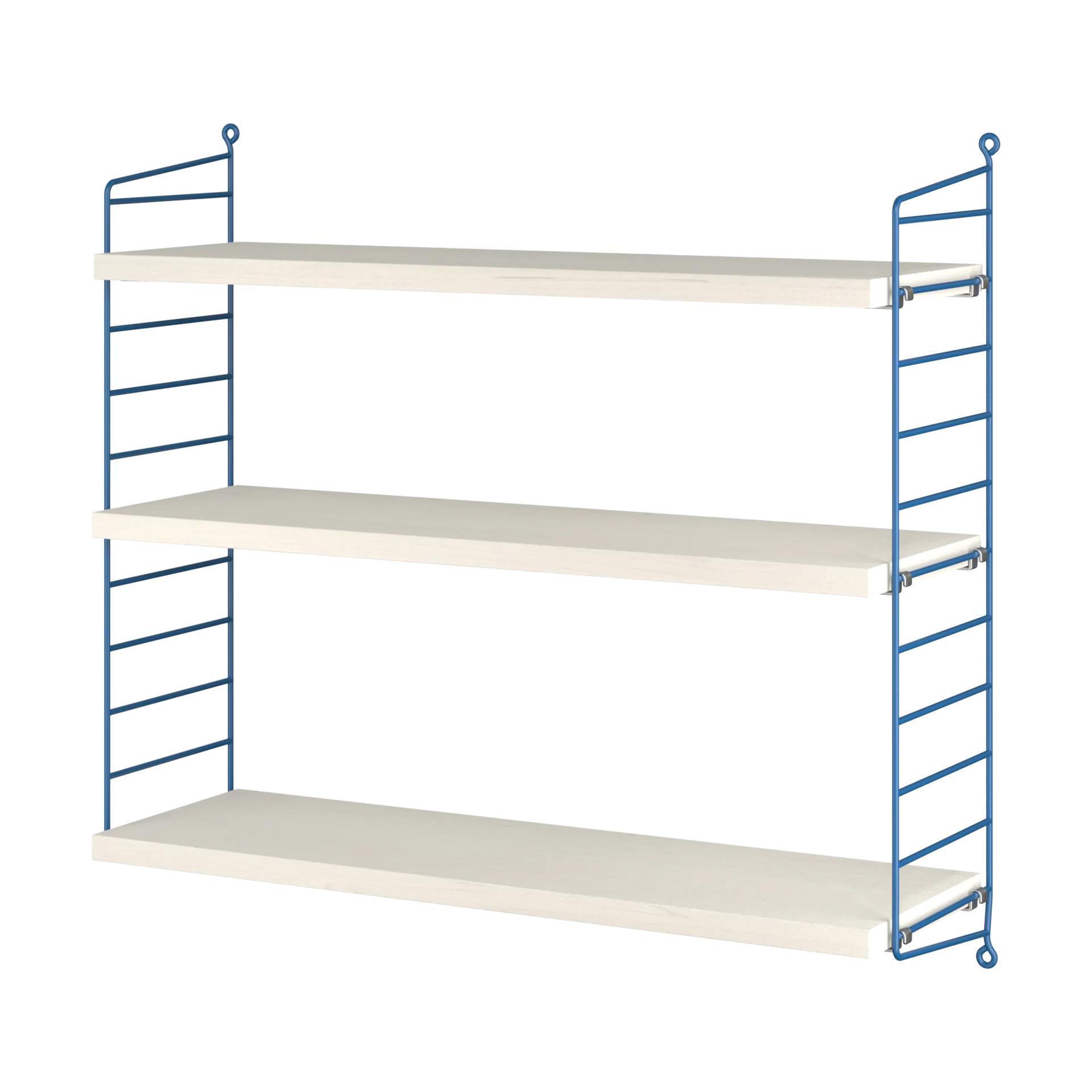 String 1949-2024 shelf Limited Edition 60x60x20 cm, Blue/white oiled pine String