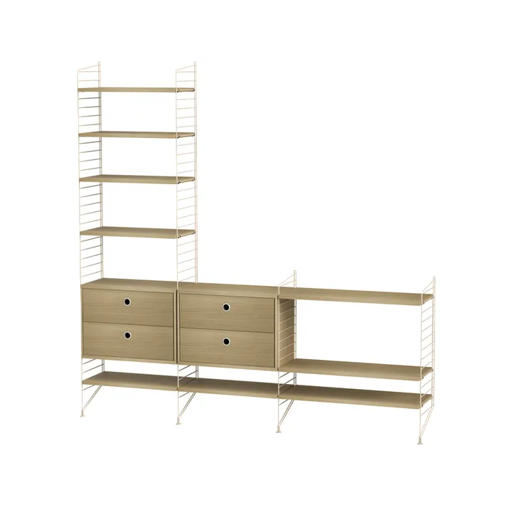 String living room oak & beige - Combination J - String