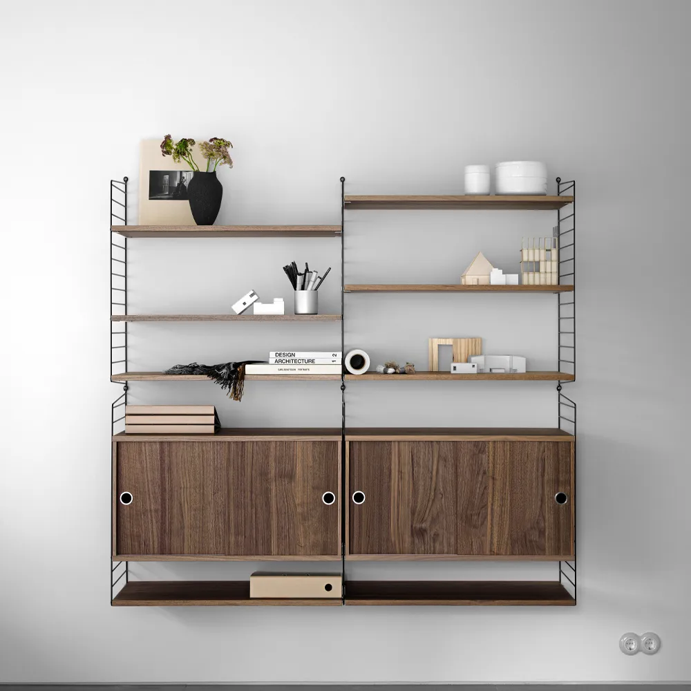 String living room walnut & black - Combination I String