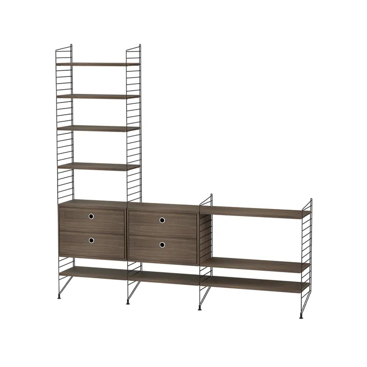 String living room walnut & black - Combination J - String