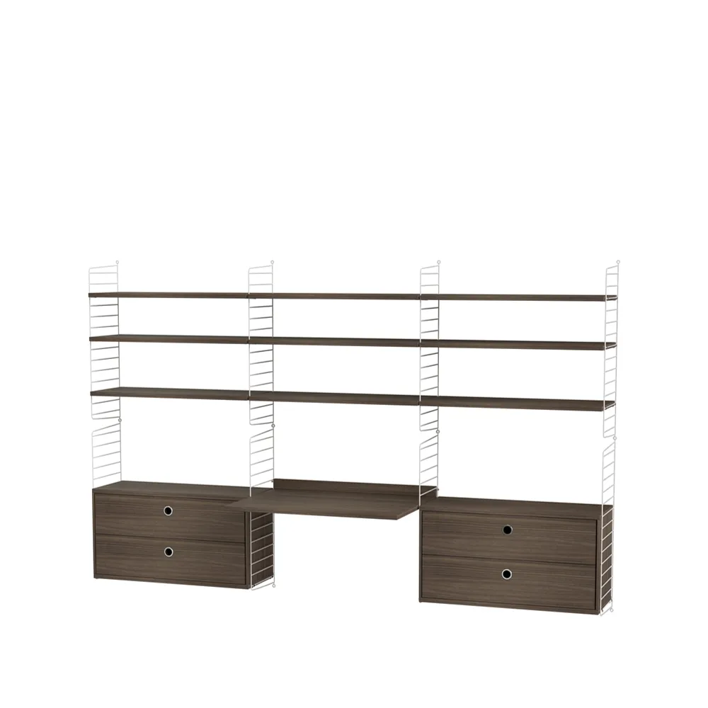 String office walnut & white - Combination F String