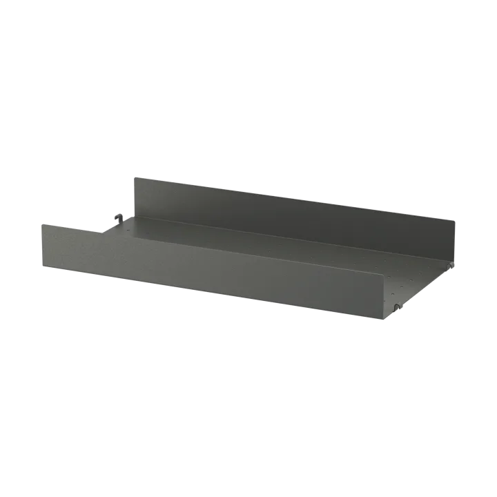 String shelf metal - Dark grey, 58x30 cm, high edge - String