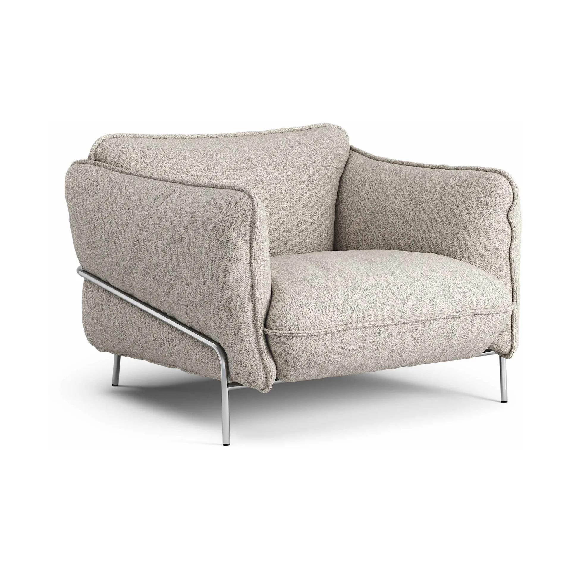 Continental armchair, Wave Cobblestone-chromed steel Swedese
