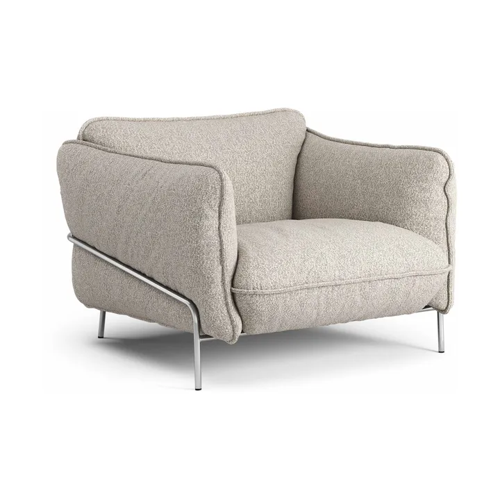 Continental armchair - Wave Cobblestone-chromed steel - Swedese