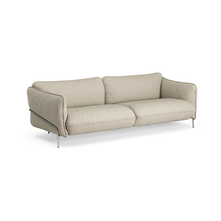 Continental sofa - Sealife Dark beige/white-chromed steel - Swedese