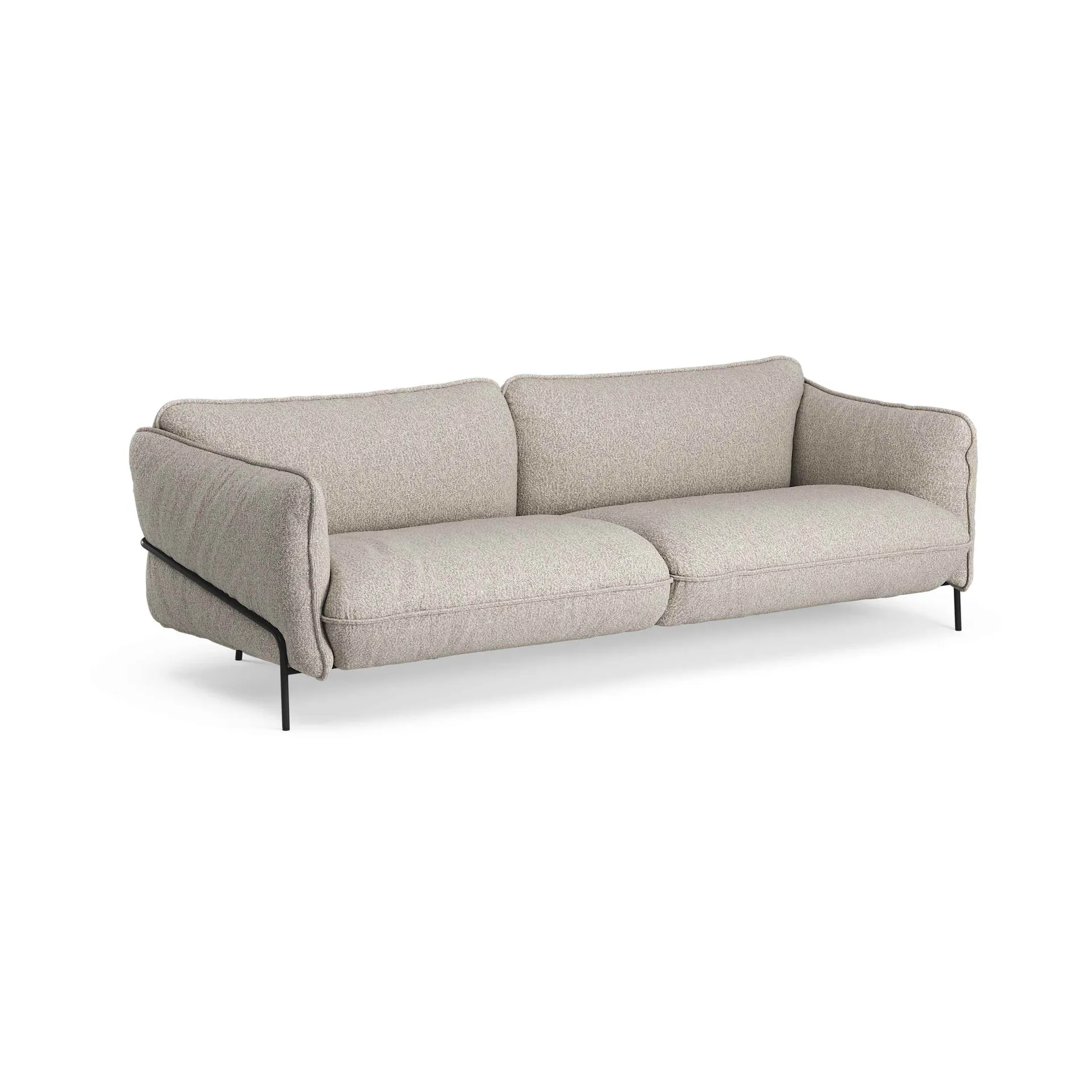 Continental sofa, Wave Cobblestone-black lacquered steel Swedese