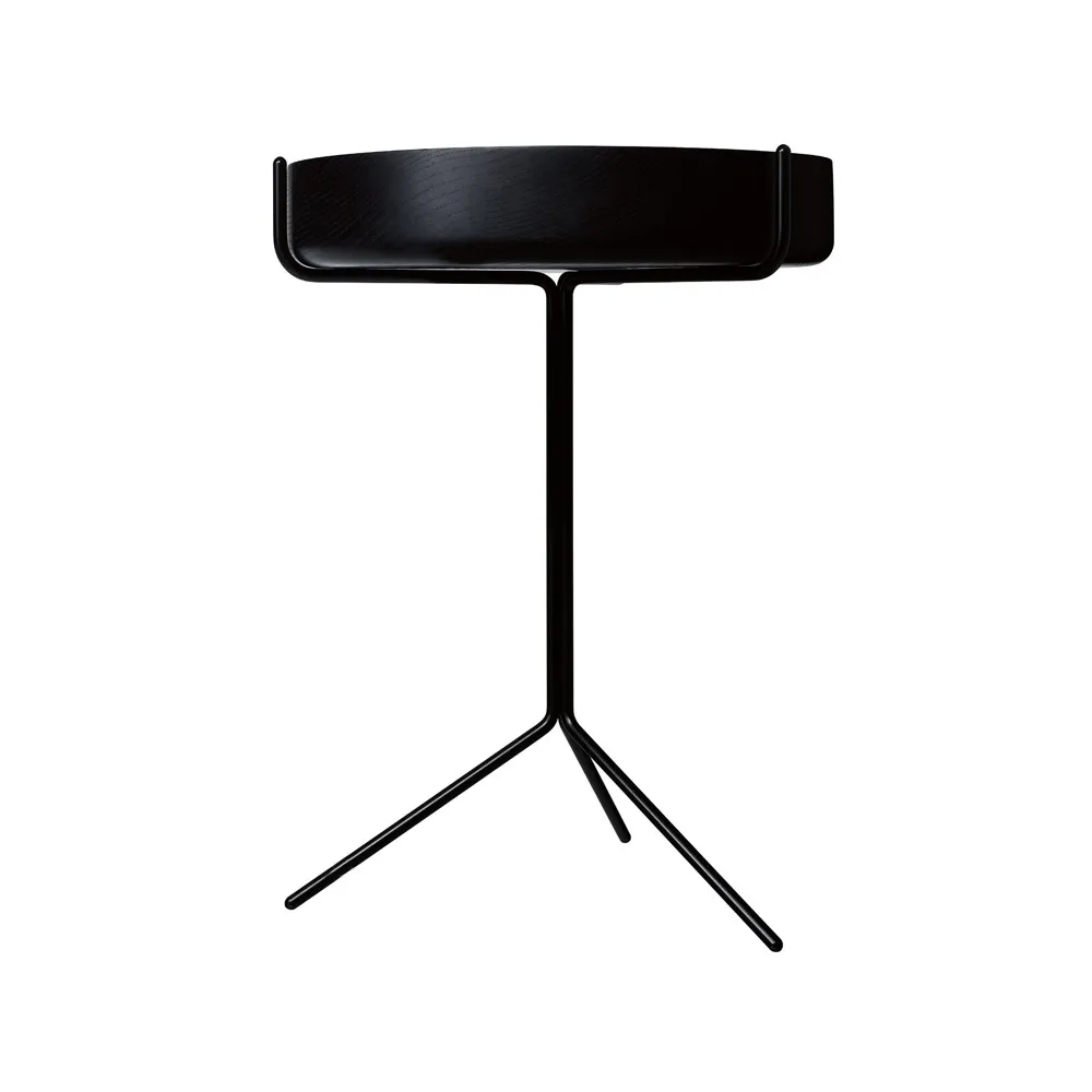 Drum table, Black glazed-h.56cm-black stand Swedese