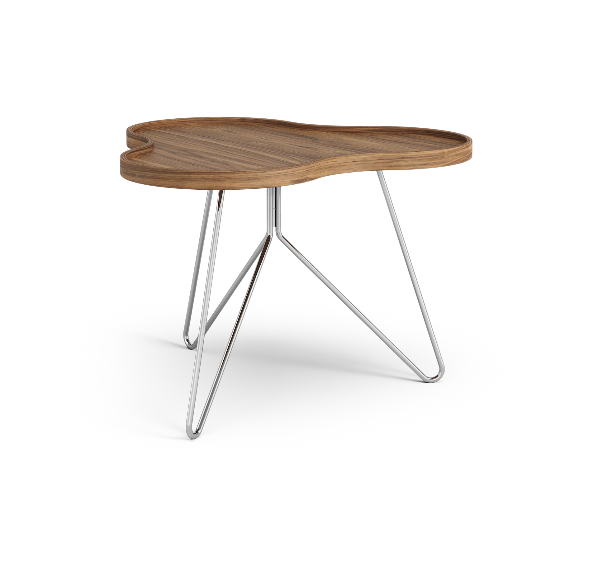 Flower mono table Special Edition 62x66 cm, H45 cm-lacquered walnut-chromed steel Swedese