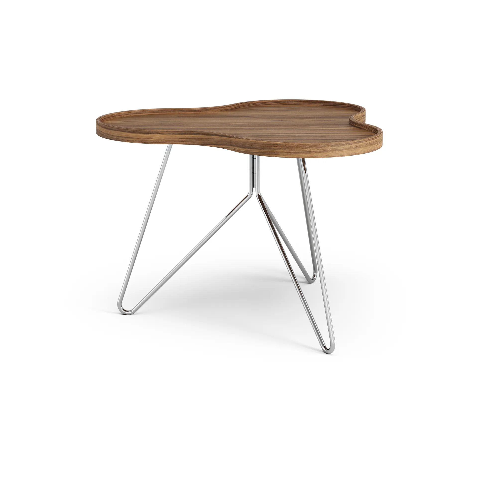 Flower mono table Special Edition 62x66 cm, H45 cm-lacquered walnut-chromed steel Swedese