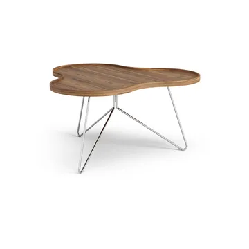 Flower mono table Special Edition 84x90 cm - H45 cm-lacquered walnut-chromed steel - Swedese
