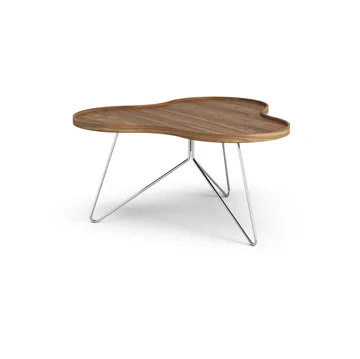 Flower mono table Special Edition 84x90 cm - H45 cm-lacquered walnut-chromed steel - Swedese