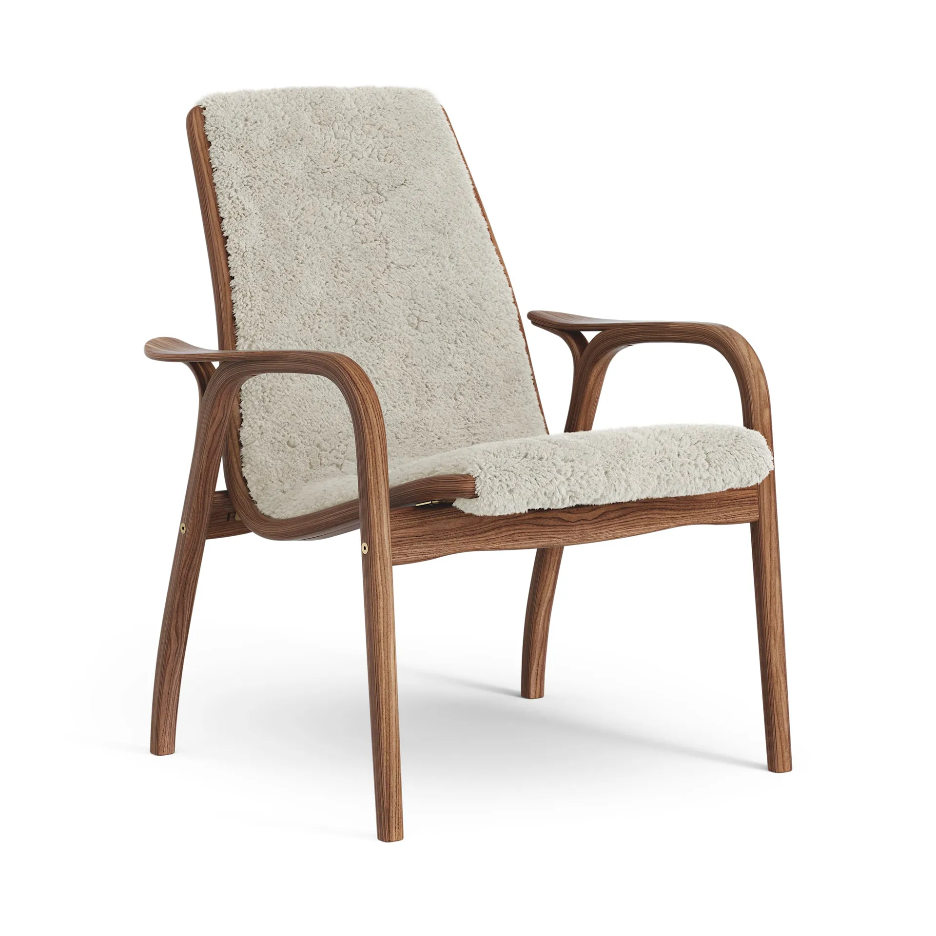 Laminett arm chair oiled walnut/sheep skin, Moonlight (beige) Swedese