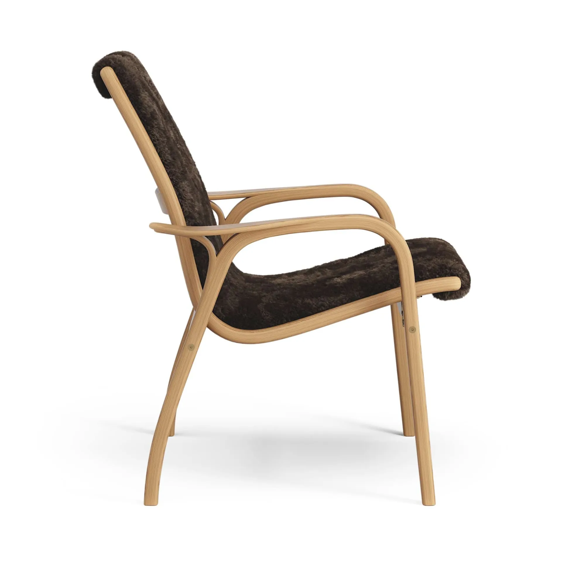 Laminett armchair, Sheepskin Espresso-oiled oak Swedese