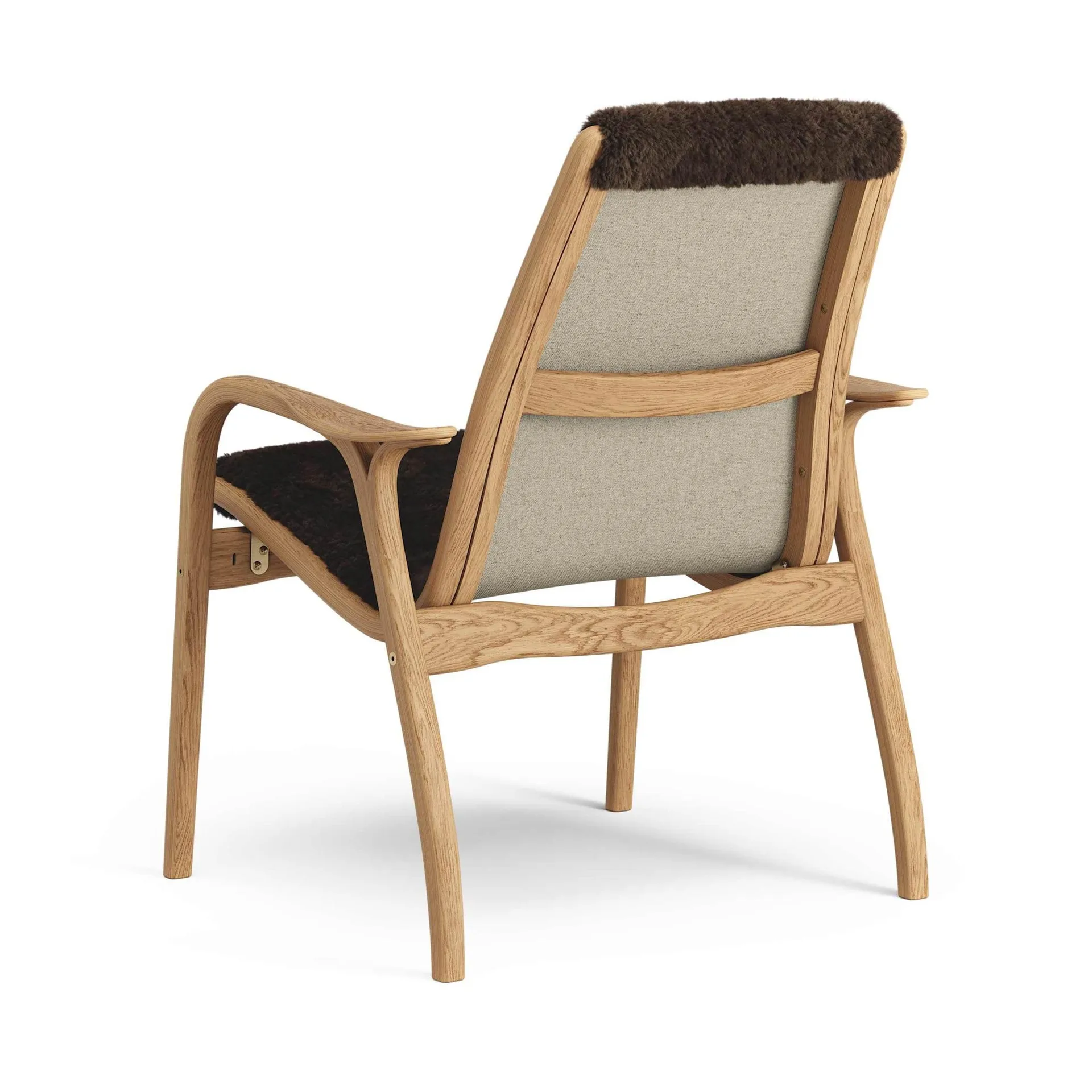 Laminett armchair, Sheepskin Espresso-oiled oak Swedese