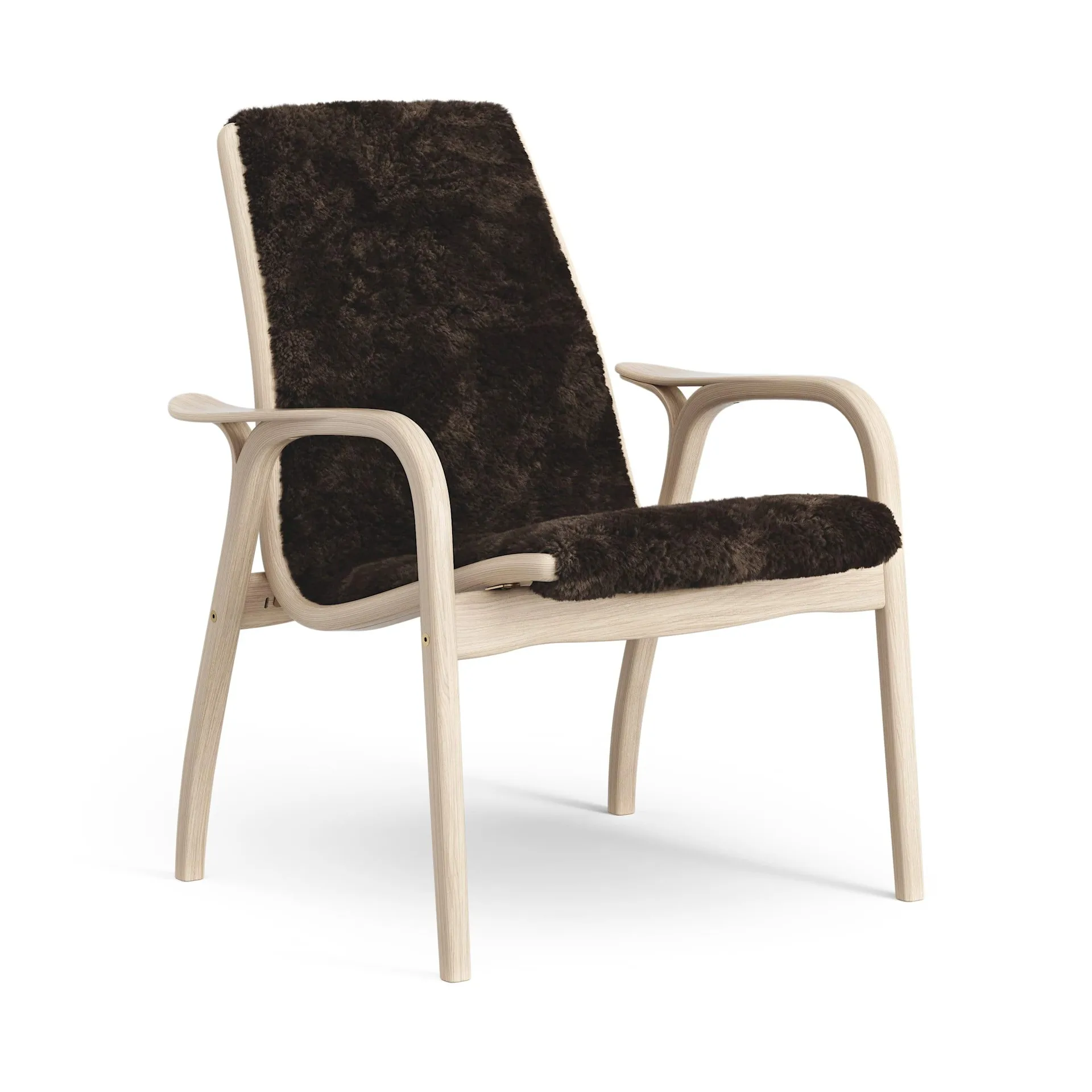 Laminett armchair, Sheepskin Espresso-white pigmented oak Swedese