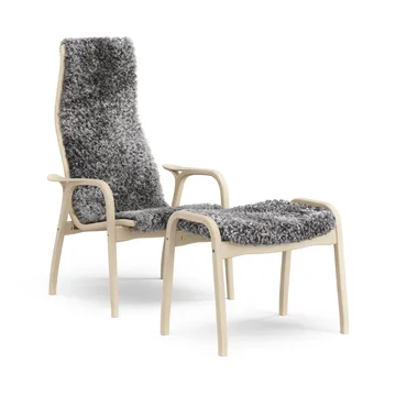 Lamino Anniversary Edition armchair and footstool - White pine-Gotlandic sheepskin - Swedese