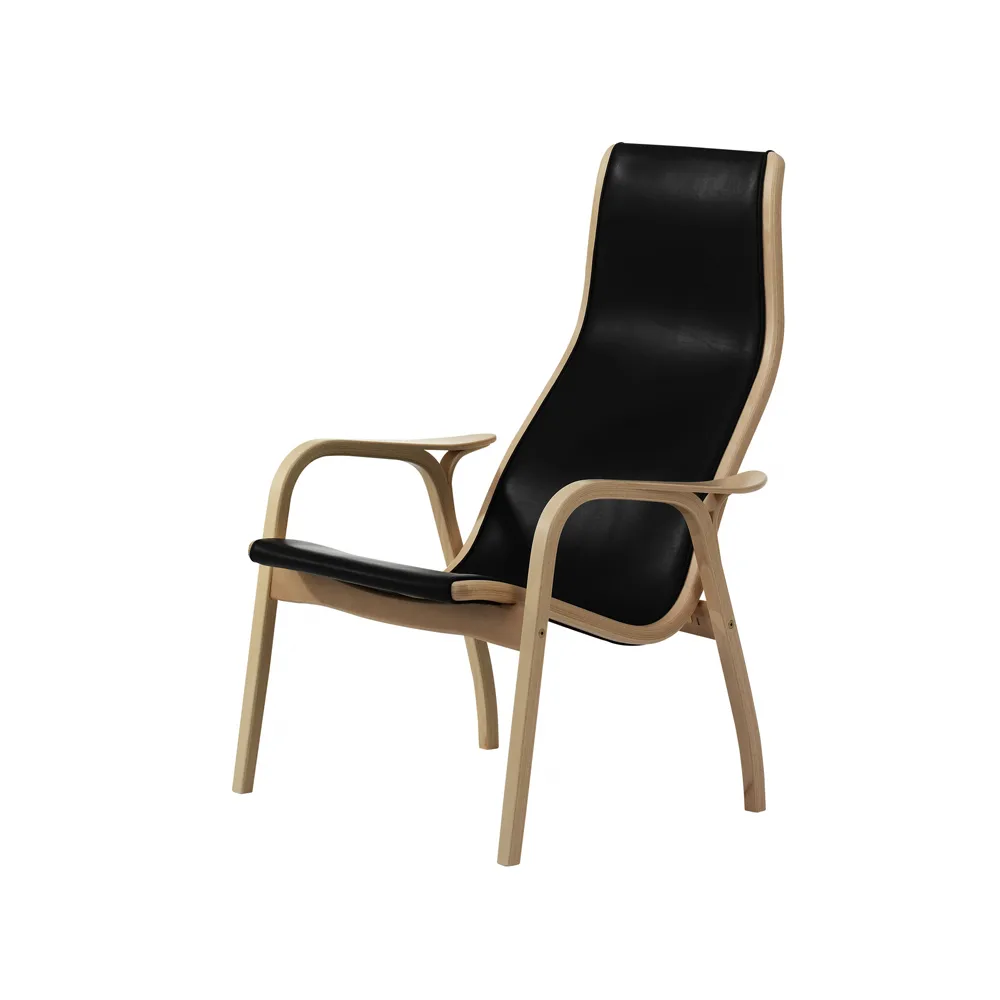 Lamino armchair, Black-saddle leather-oiled oak Swedese