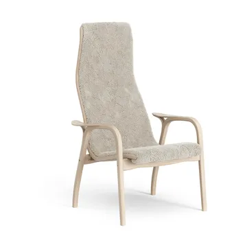 Lamino armchair - Sheepskin Moonlight-white-pigmented oak - Swedese