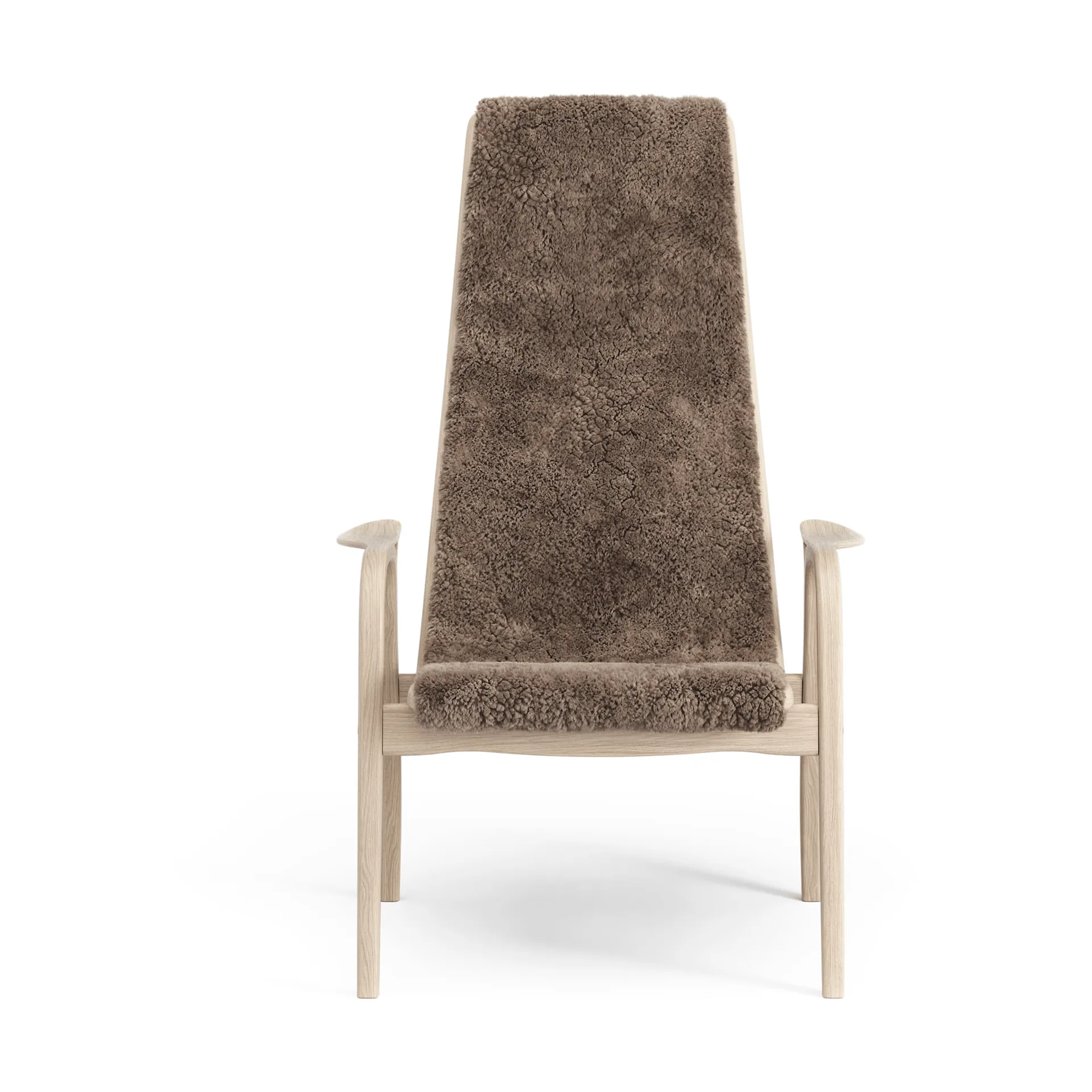 Lamino armchair, Sheepskin Sahara-white pigmented oak Swedese