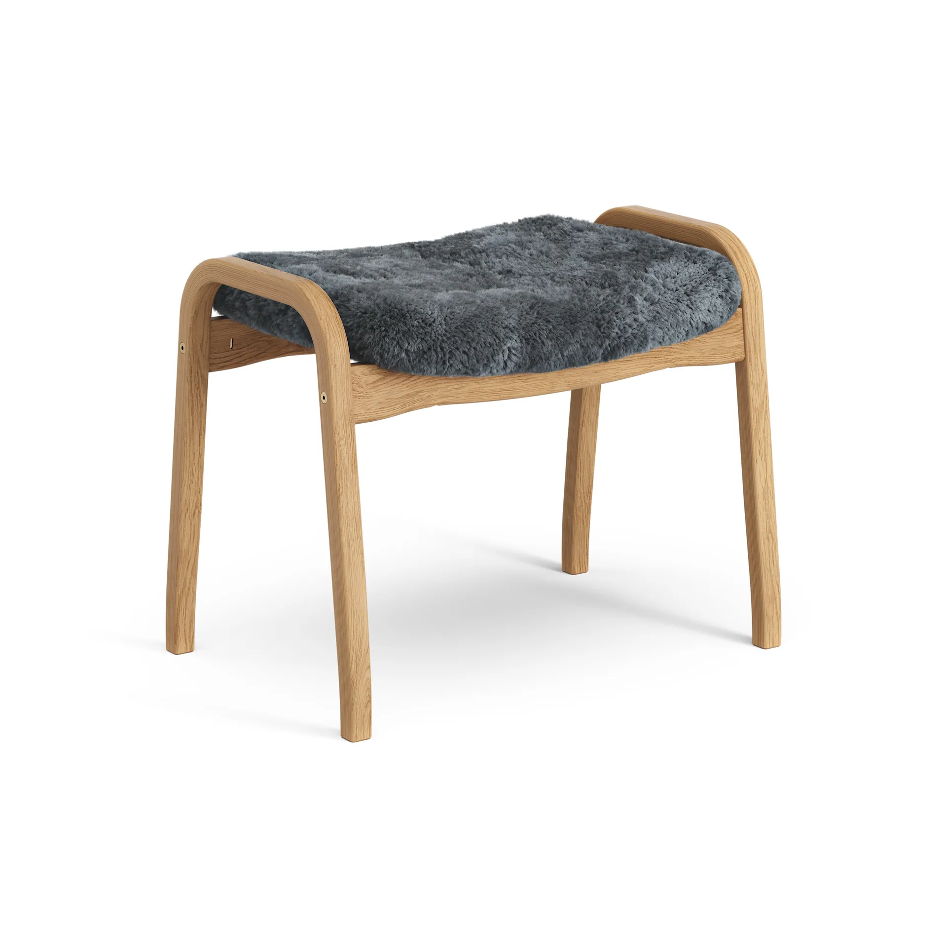 Lamino foot stool oiled oak/sheep skin, Charcoal (dark grey) Swedese