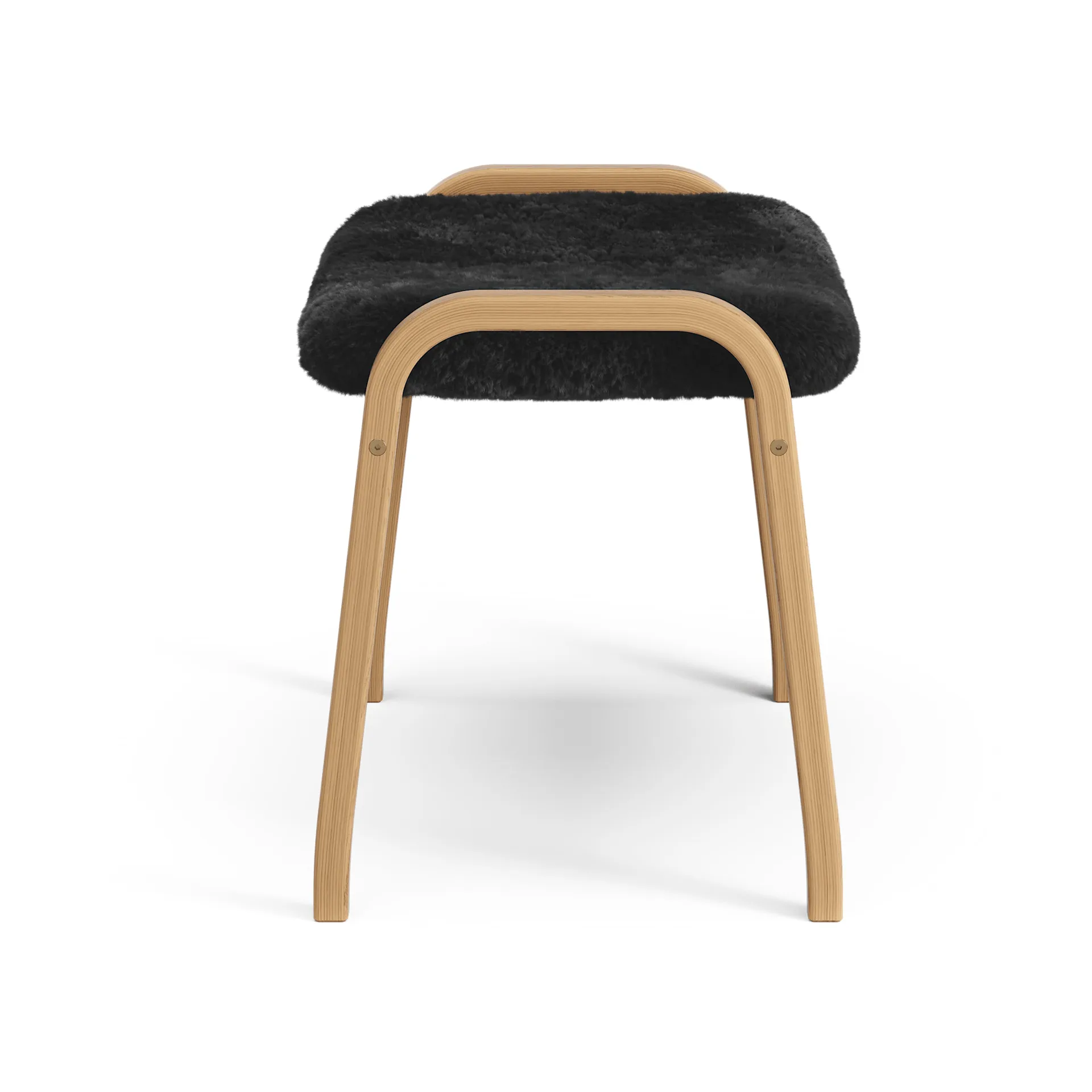 Lamino footstool, Sheepskin black-oiled oak Swedese