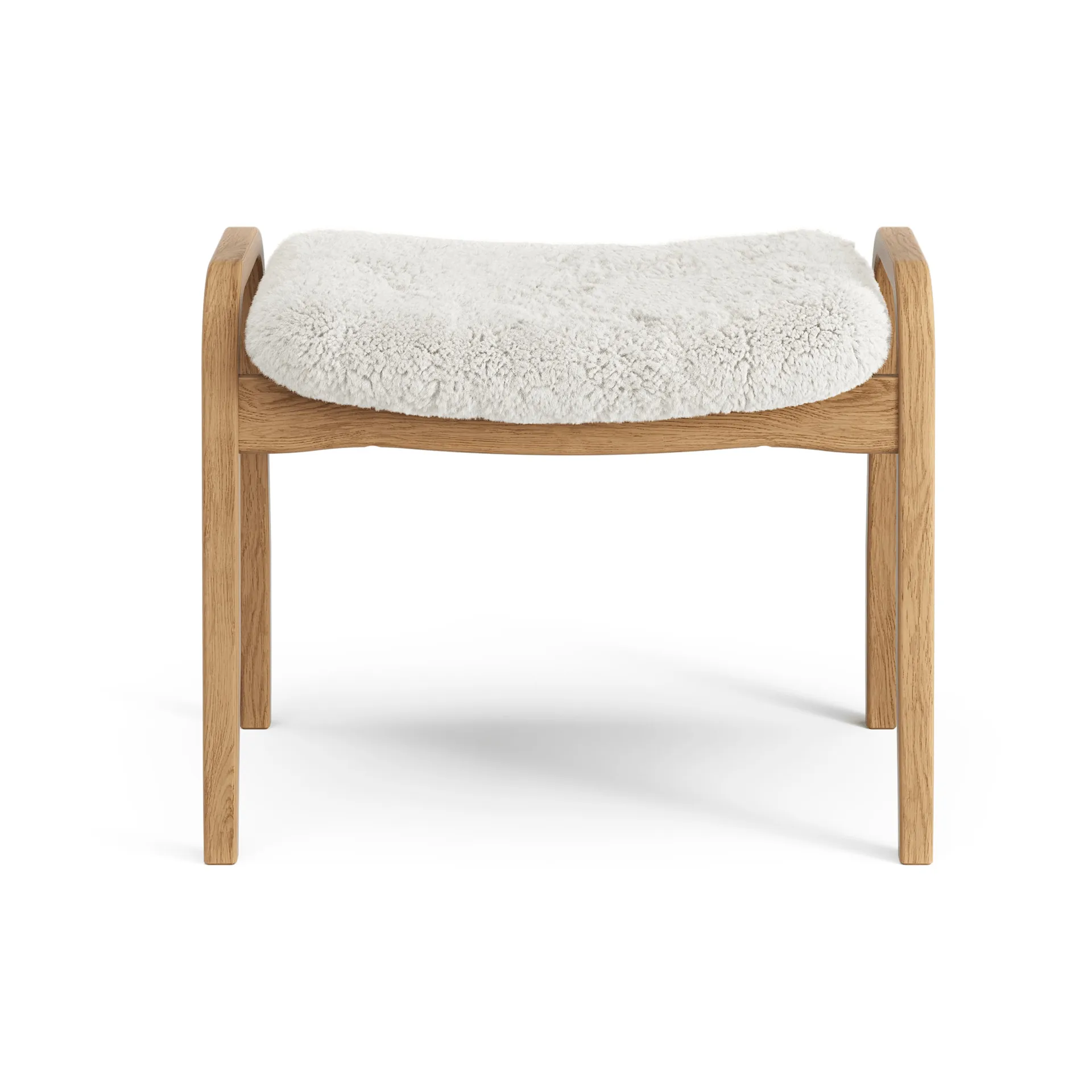 Lamino footstool, Sheepskin Off white-oiled oak Swedese