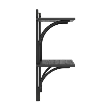 Levi shelf - Black ash-brass, 2 shelves, 90 cm - Swedese