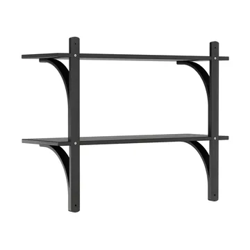 Levi shelf - Black ash-brass, 2 shelves, 90 cm - Swedese
