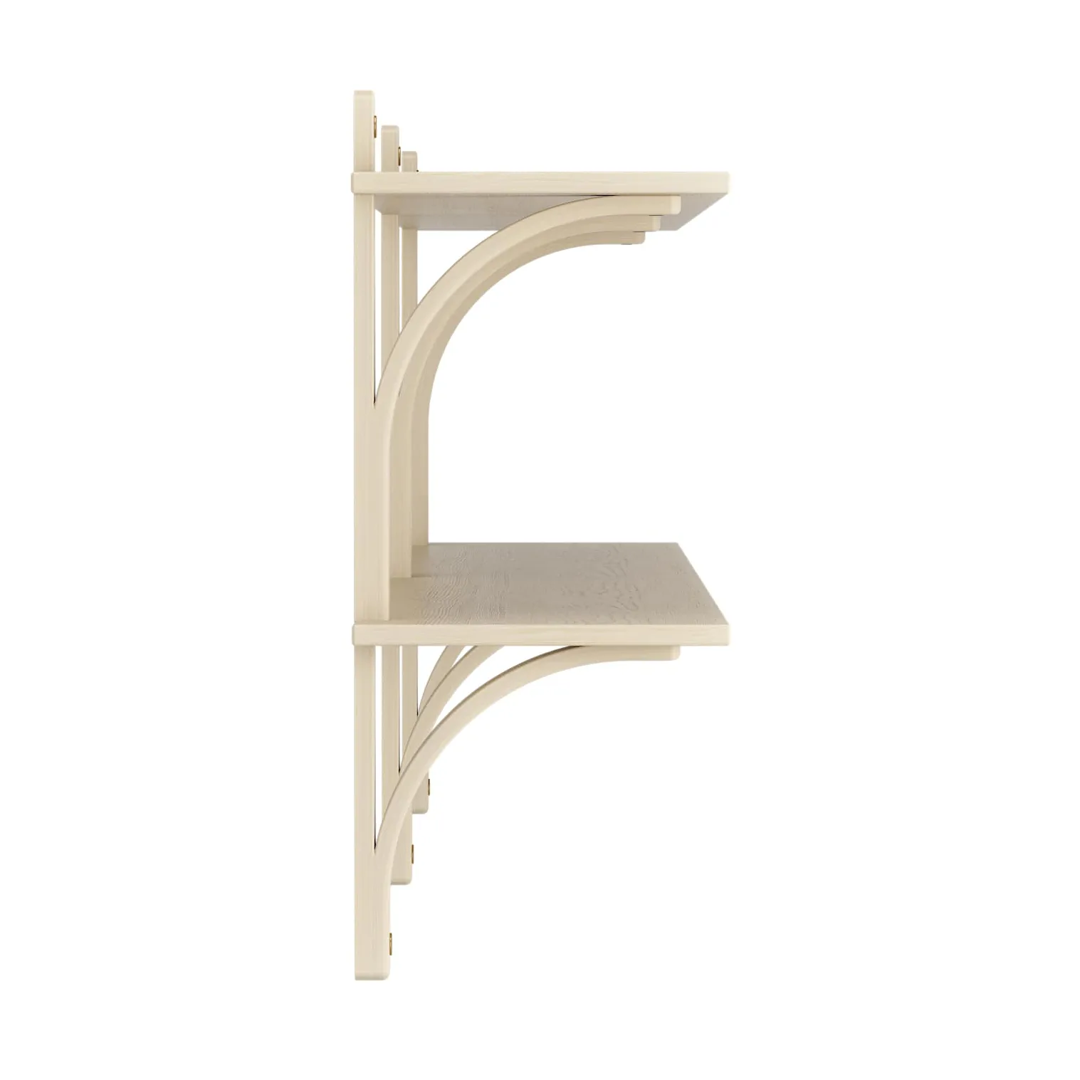 Levi shelf, Lacquered ash-brass, 2 shelves, 180 cm Swedese