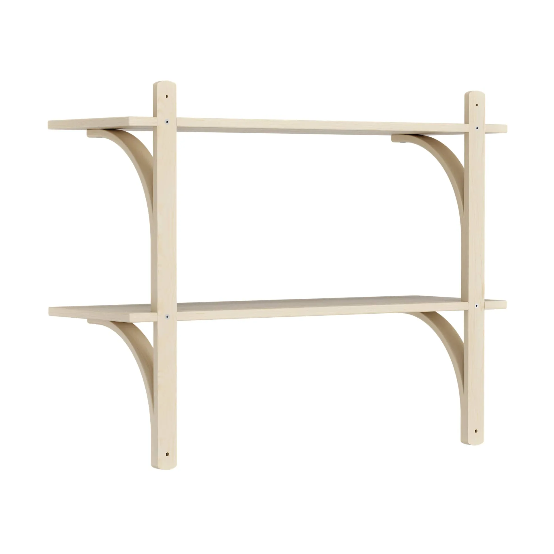 Levi shelf, Lacquered ash-stainless steel, 2 shelves, 90 cm Swedese