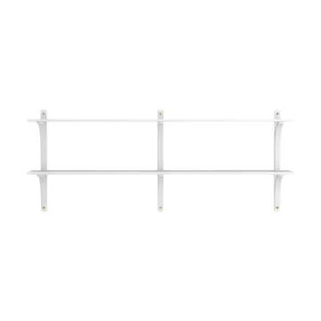 Levi shelf - White ash-brass, 2 shelves, 180 cm - Swedese