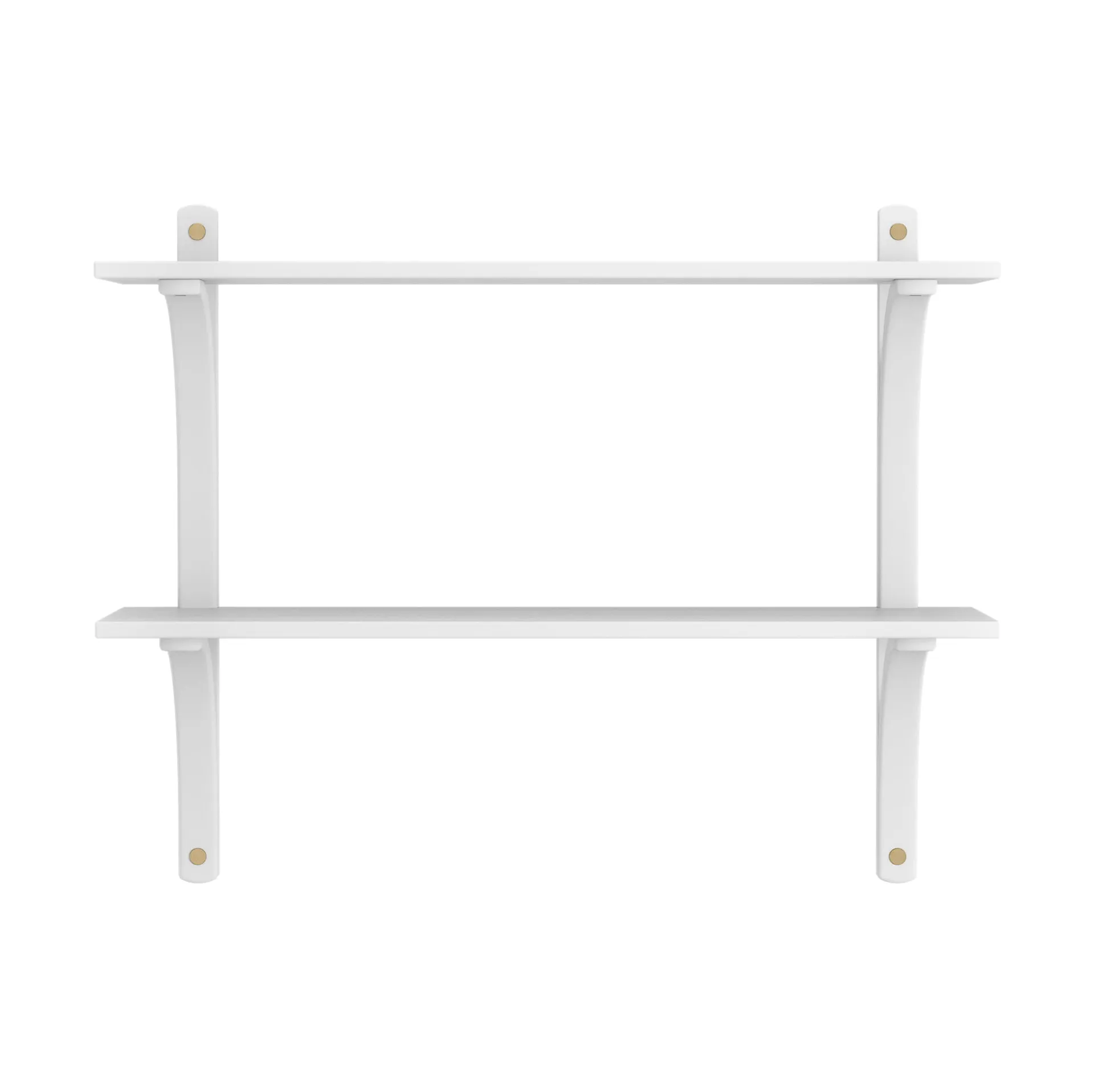 Levi shelf, White ash-brass, 2 shelves, 90 cm Swedese