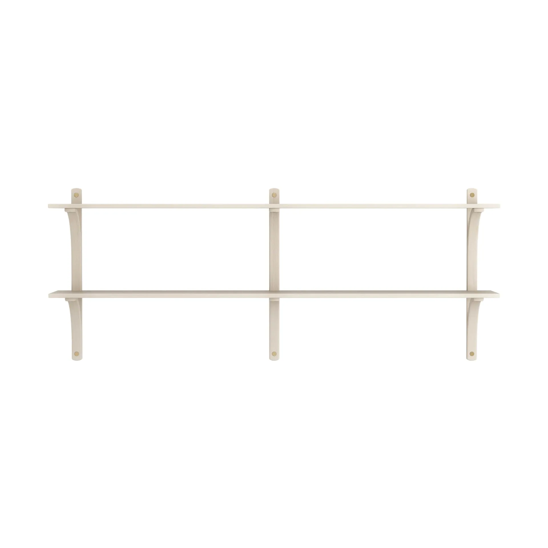 Levi shelf, White-pigmented ash-brass, 2 shelves, 180 cm Swedese