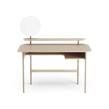 Luna desk with shelf and mirror - Oak white-pigmented - Swedese