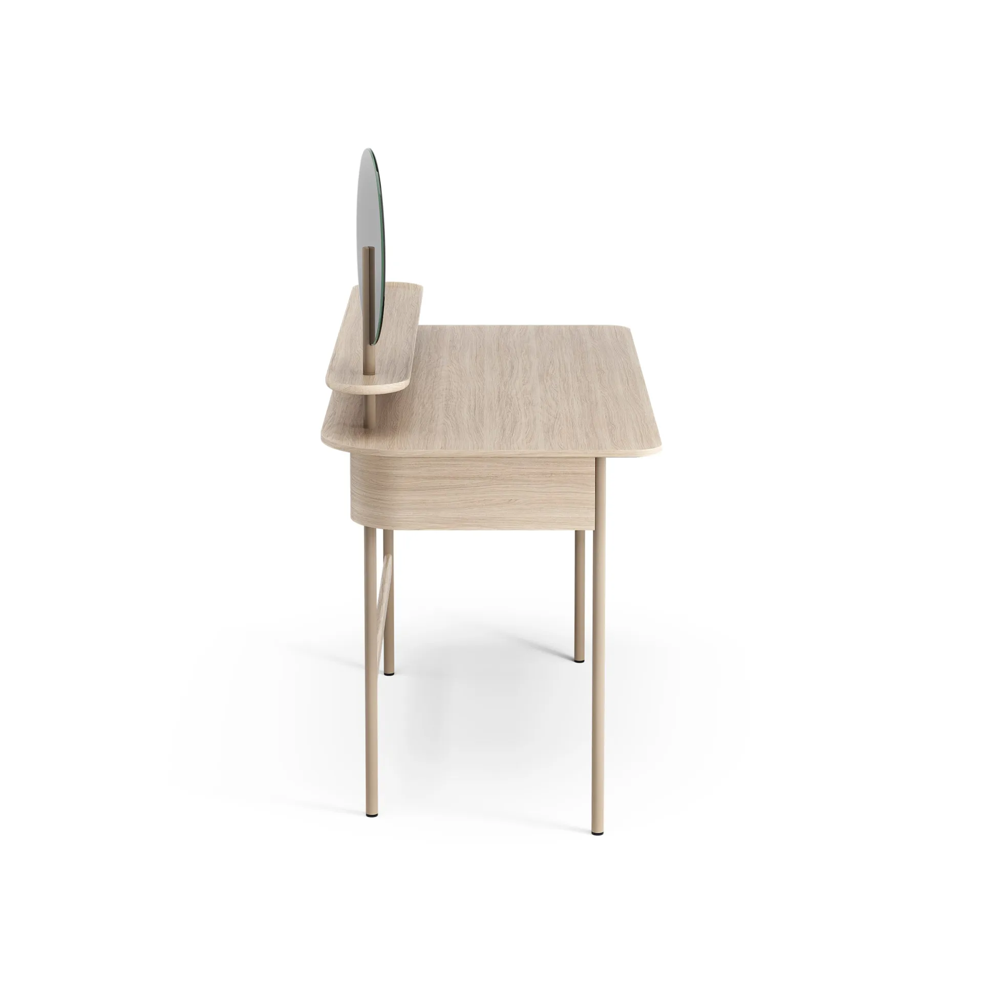Luna desk with shelf and mirror, Oak white-pigmented Swedese