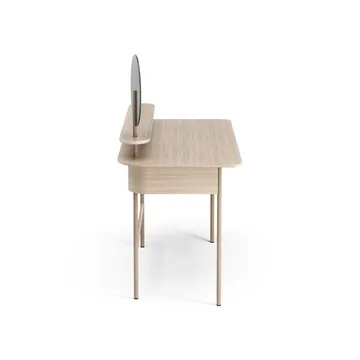 Luna desk with shelf and mirror - Oak white-pigmented - Swedese