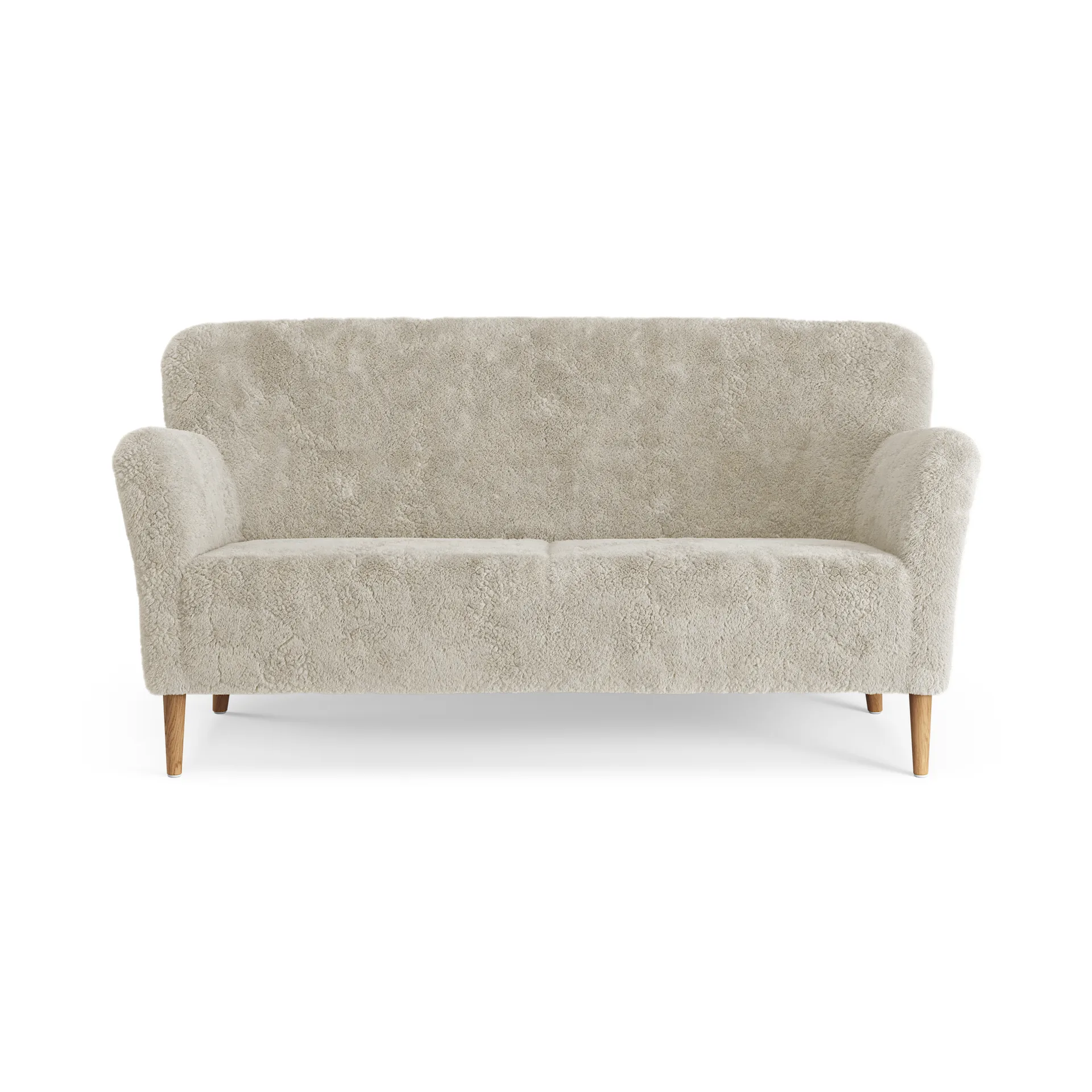 Nova 2-seater sofa sheepskin, Moonlight-oiled oak Swedese