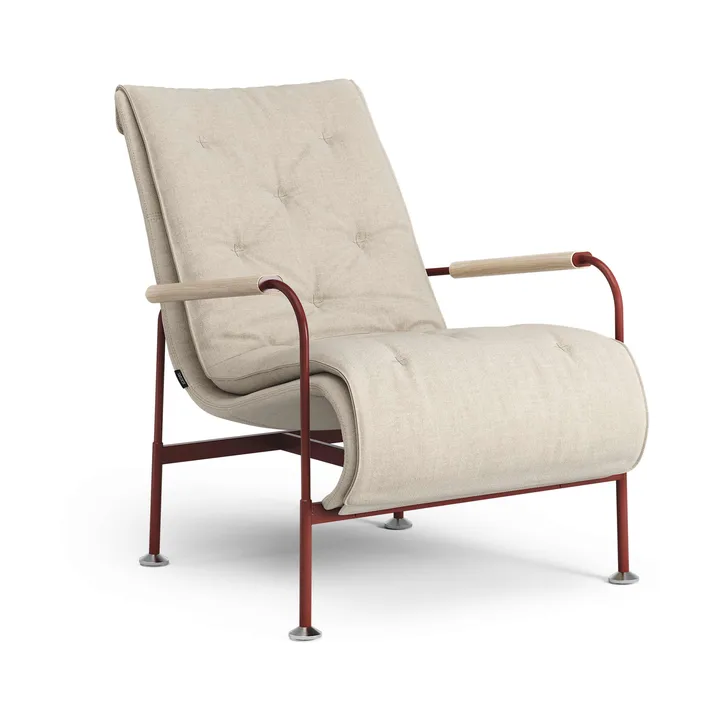 Serpentine armchair - Fabric Romo Linara Rye-red - Swedese