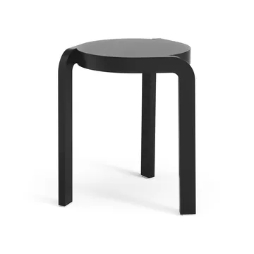 Spin round stool H44 cm - Ash black laserad, Ø32x44 cm - Swedese