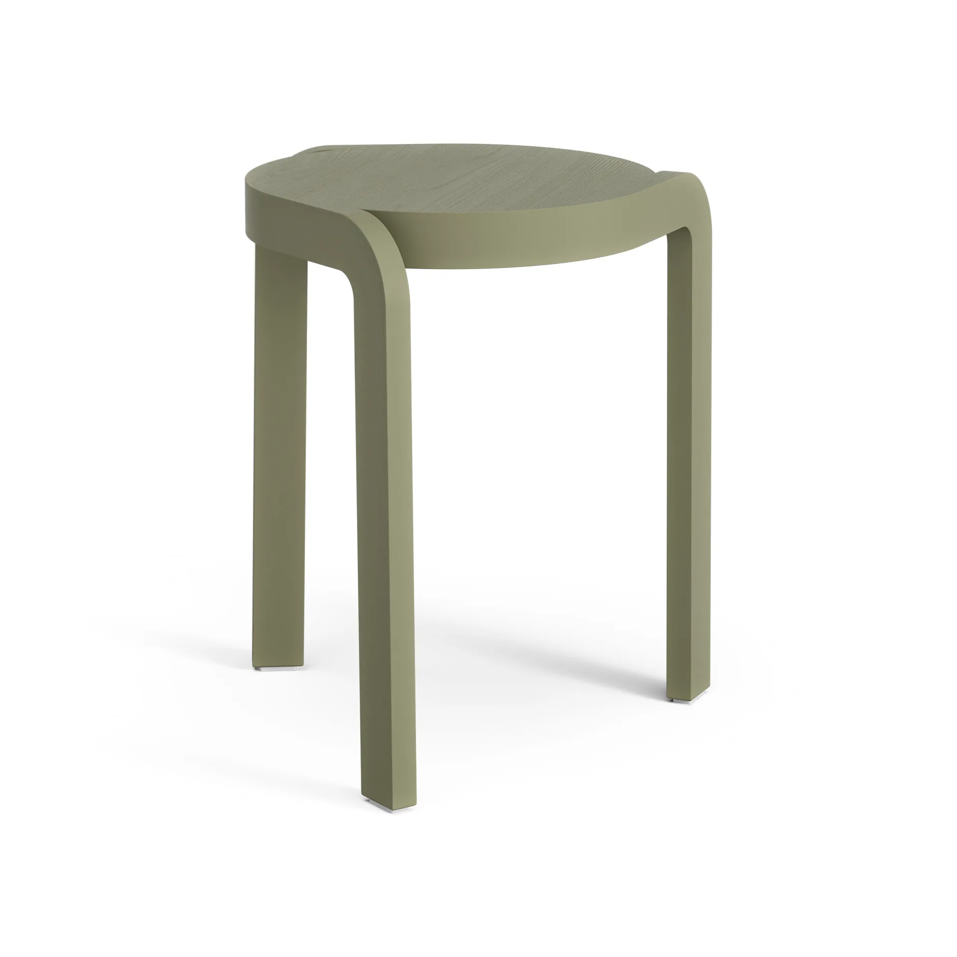 Spin round stool H44 cm, Ash-moss green, Ø32x44 cm Swedese