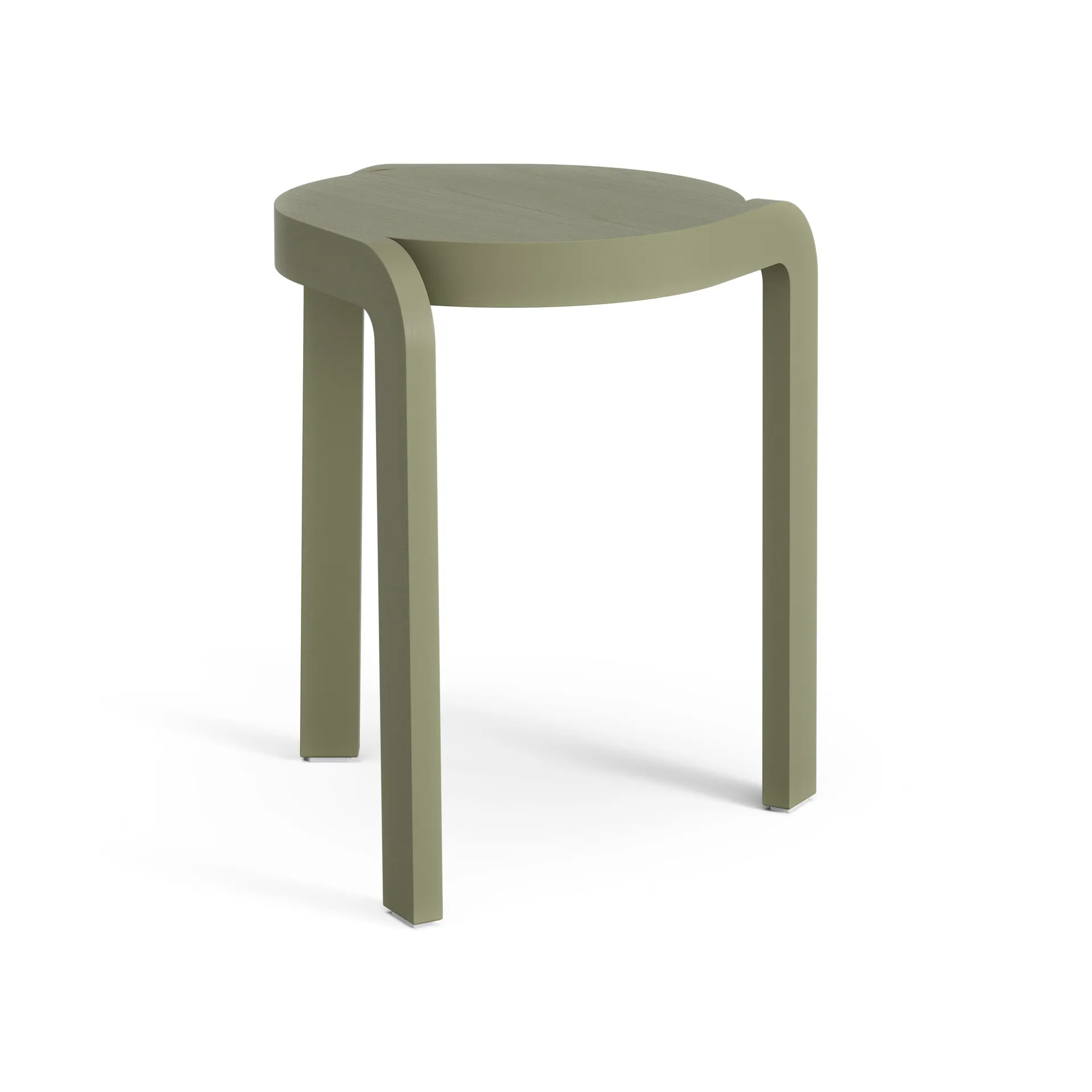 Spin round stool H44 cm, Ash-moss green, Ø32x44 cm Swedese