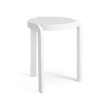Spin round stool H44 cm - Ash white laserad, Ø32x44 cm - Swedese