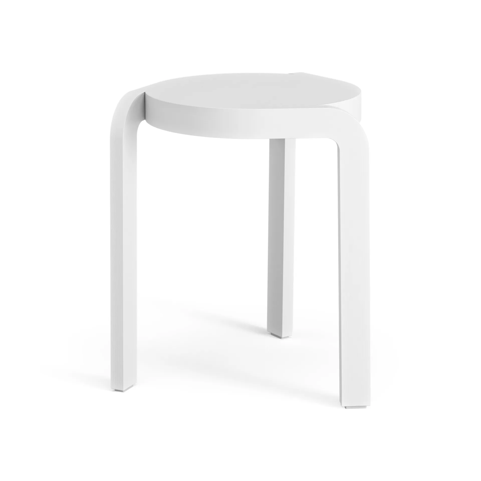 Spin round stool H44 cm, Ash white laserad, Ø32x44 cm Swedese