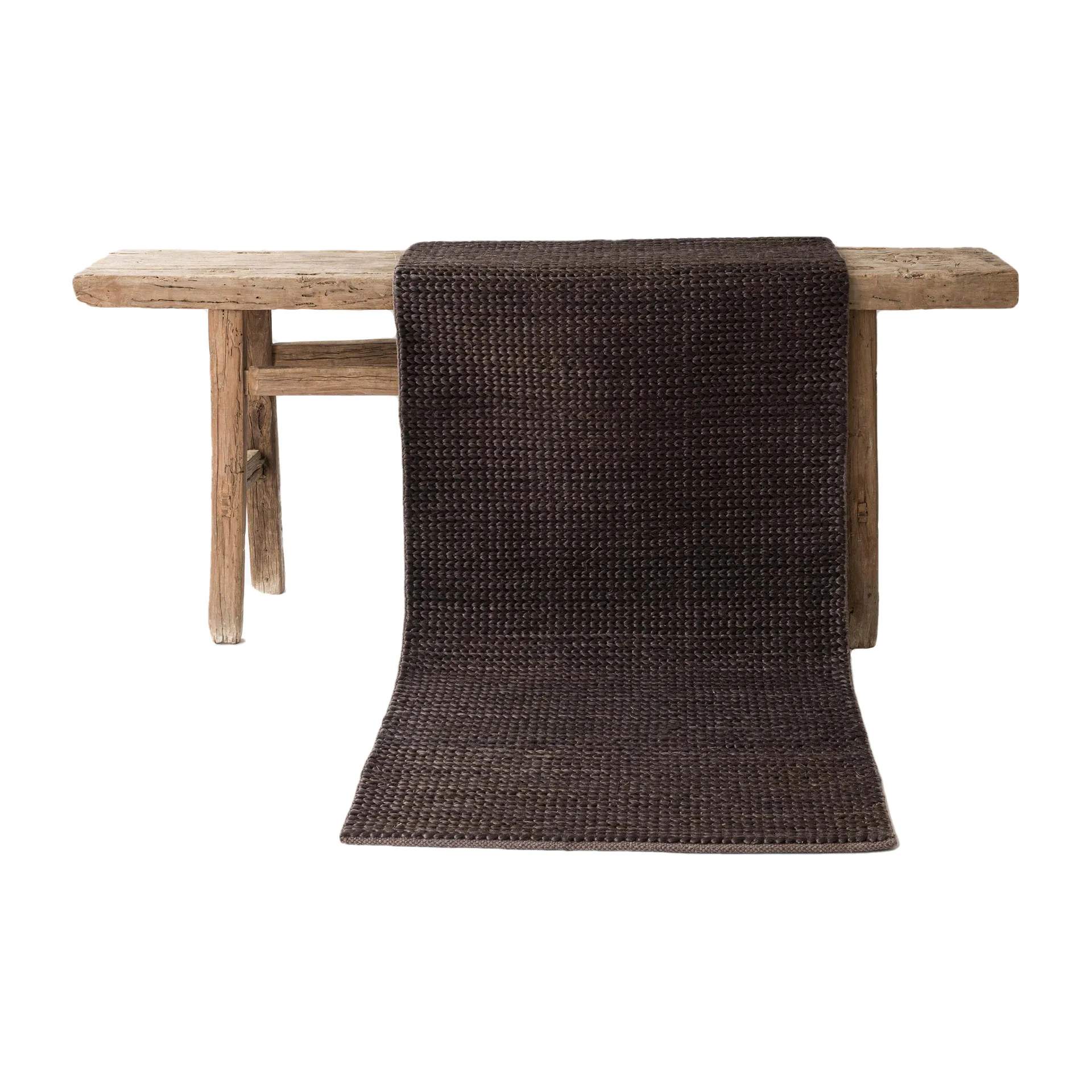 Mid knot hemp rug 80x200 cm, Brown Tell Me More