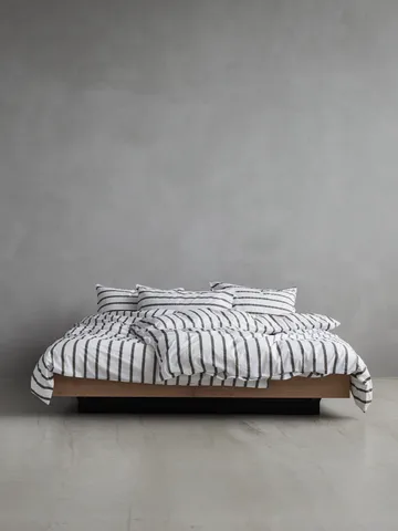 Tell Me More striped pillowcase cotton - Taupe, 50x75 cm - Tell Me More