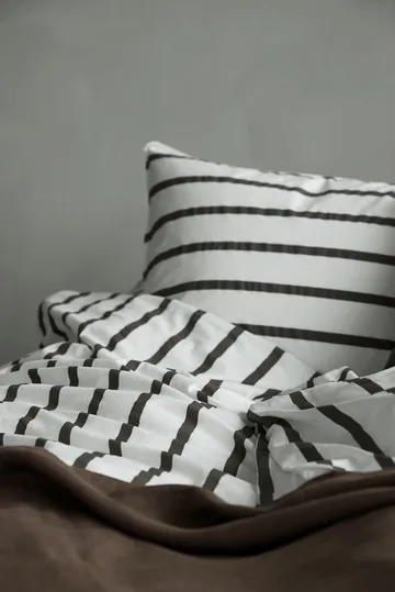 Tell Me More striped pillowcase cotton - Taupe, 50x75 cm - Tell Me More