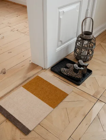 Stripes doormat horizontal - Ivory-dijon-brown. 40x60 cm - tica copenhagen